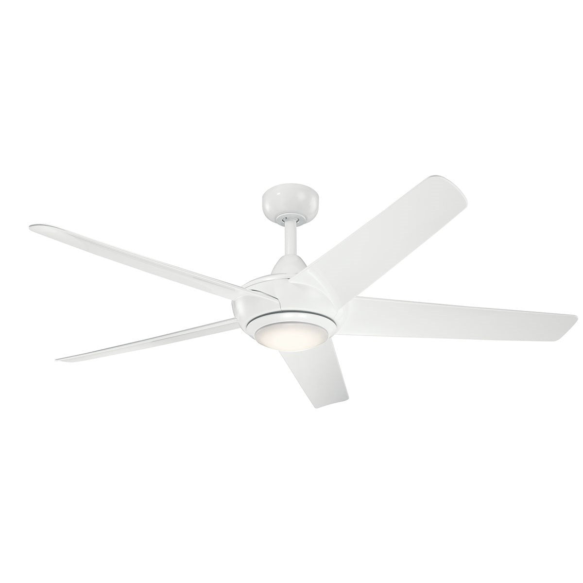 KICHLER 330089WH Kapono 52 Inch Led Ceiling Fan In White With Frosted White Polycarbonate Lens
