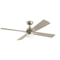 KICHLER 330140NI Lija 52 Inch Led Ceiling Fan In Nickel With Etched Cased Opal Glass