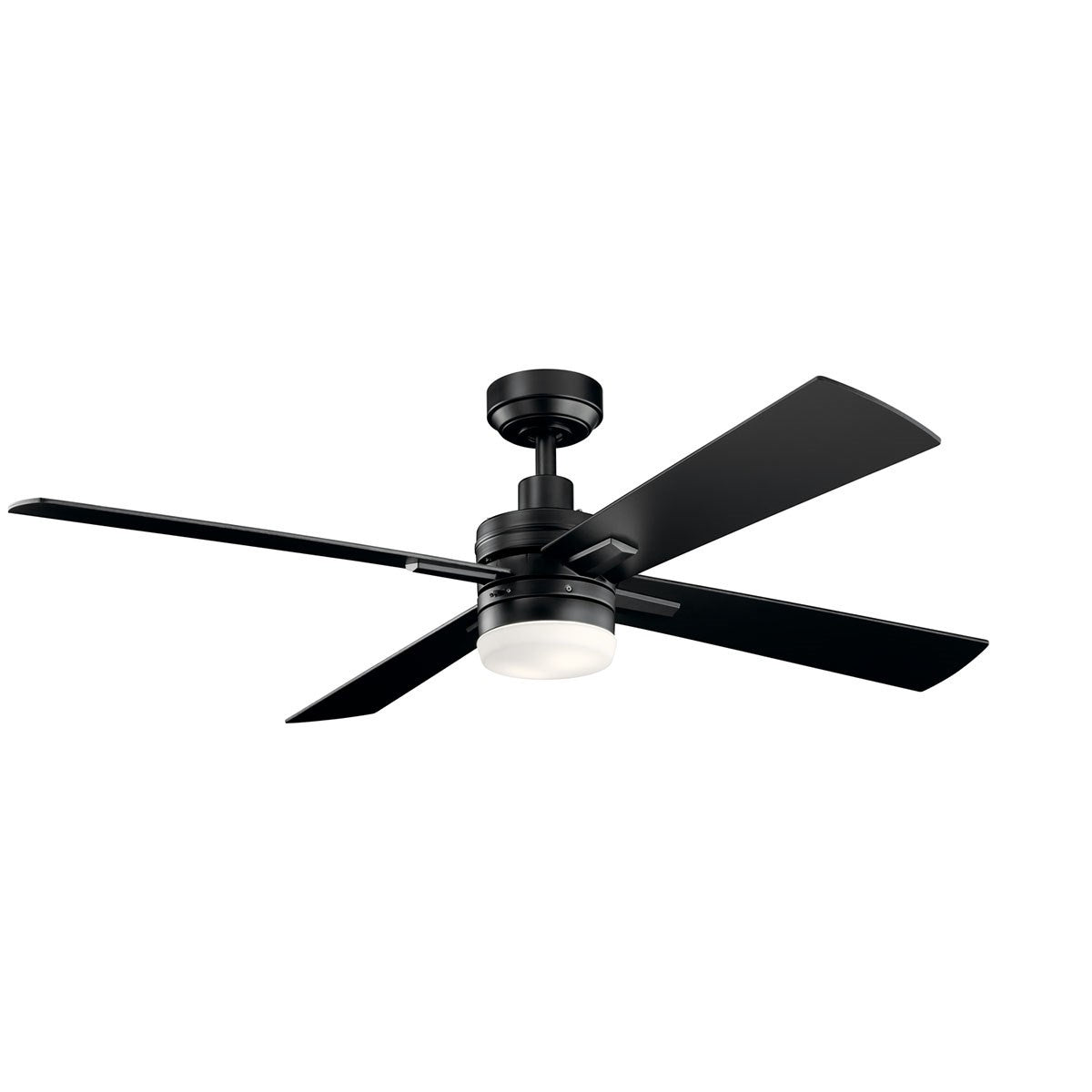 KICHLER 330140SBK Lija 52 Inch Led Ceiling Fan In Satin Black With Etched Cased Opal Glass