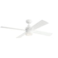 KICHLER 330140WH Lija 52 Inch Led Ceiling Fan In White With Etched Cased Opal Glass