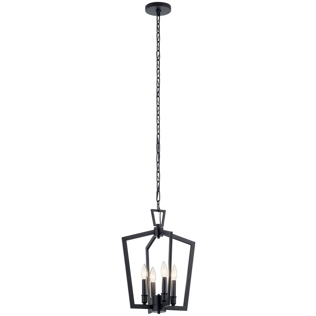 KICHLER 43498BK Abbotswell 19 Inch 4 Light Pendant In Black
