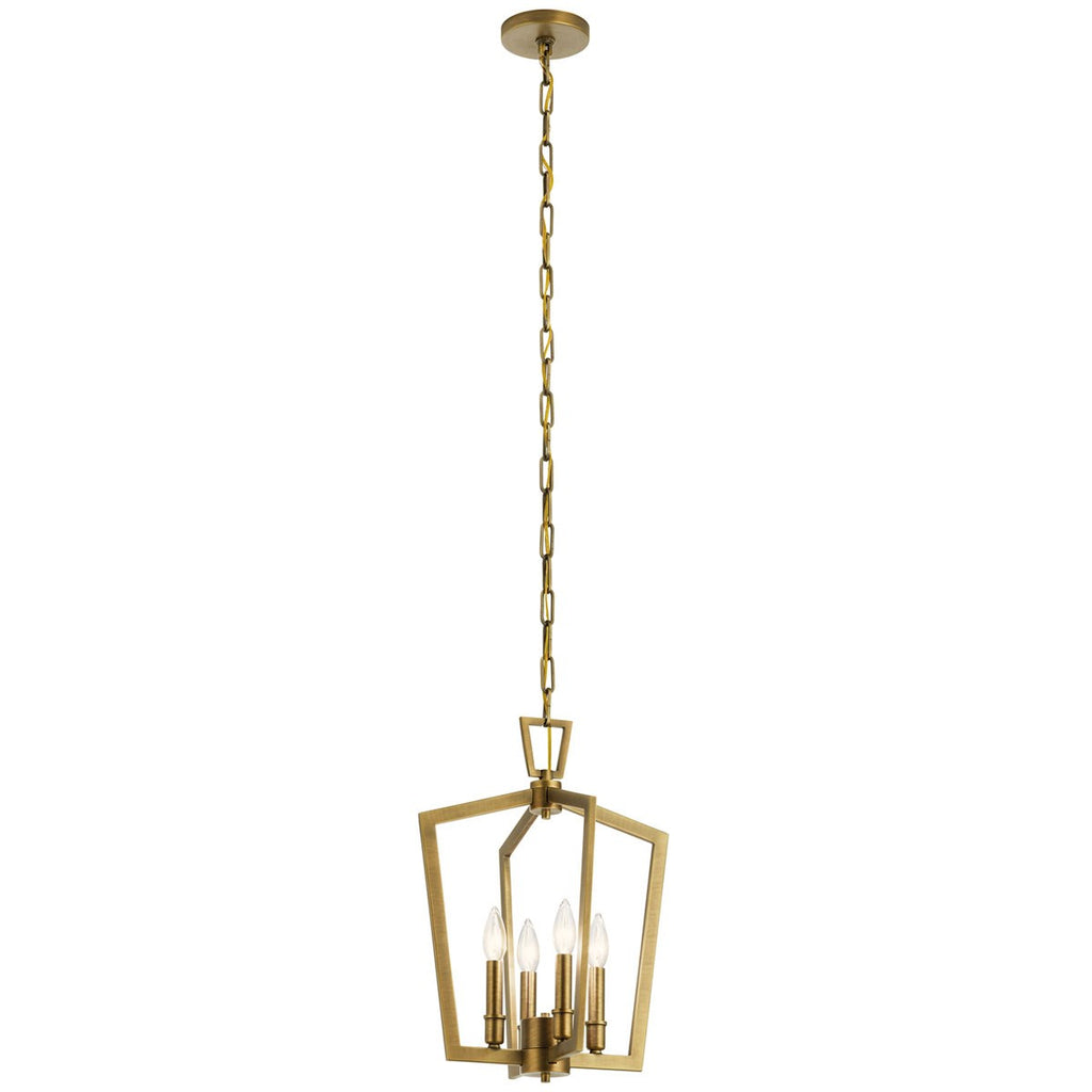 KICHLER 43498NBR Abbotswell 19 Inch 4 Light Pendant In Natural Brass