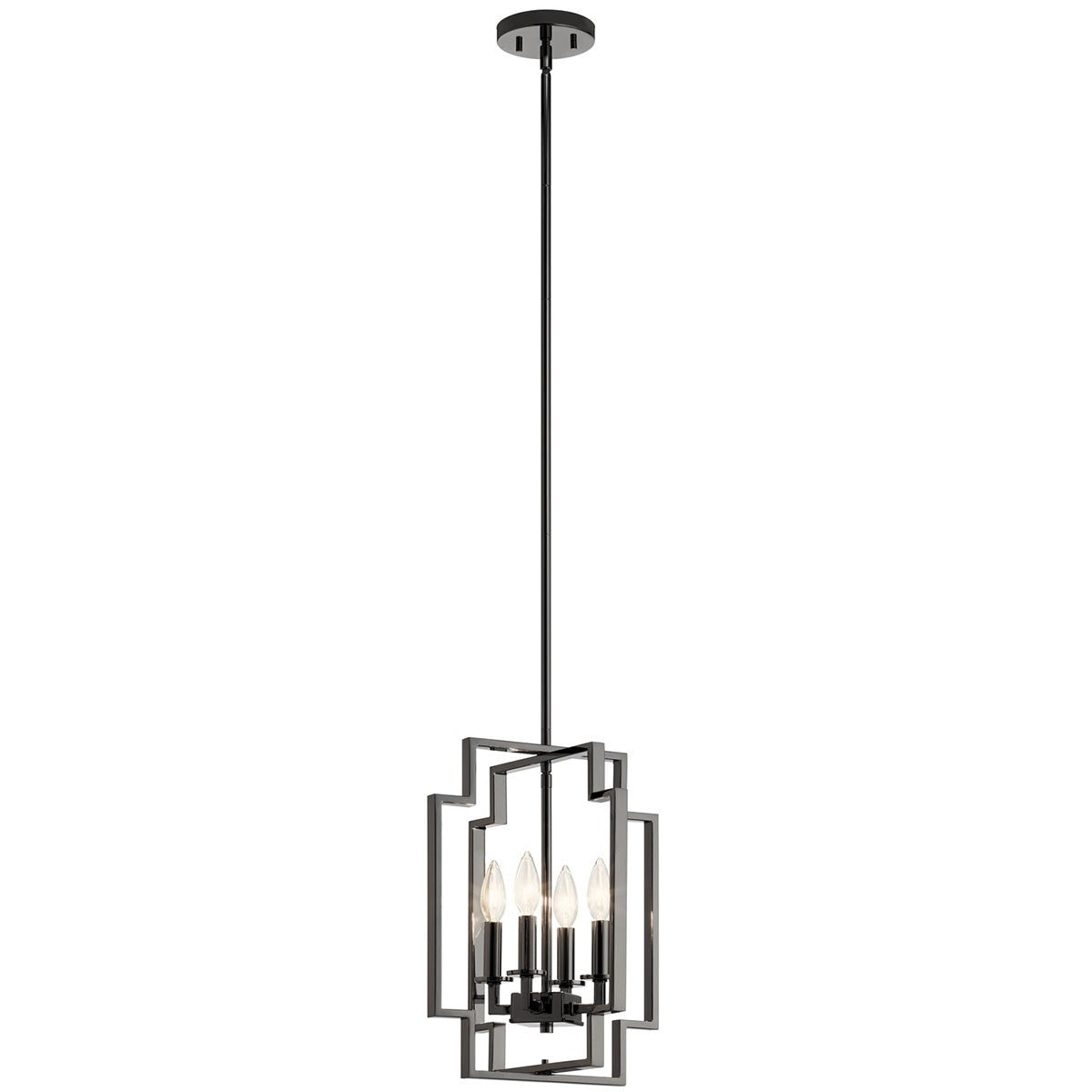 KICHLER 43964Mch Downtown Deco Four Light Pendant Midnight Chrome