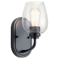 KICHLER 44381BKCS Valserrano 10 Inch Wall Sconce 1 Light With Clear Seeded Glass In Black