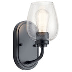 KICHLER 44381BKCS Valserrano 10 Inch Wall Sconce 1 Light With Clear Seeded Glass In Black