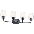 KICHLER 45130BKCS Valserrano 33.50 inch 4 Light Vanity Light with Clear Seeded Glass in Black