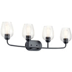KICHLER 45130BKCS Valserrano 33.50 inch 4 Light Vanity Light with Clear Seeded Glass in Black