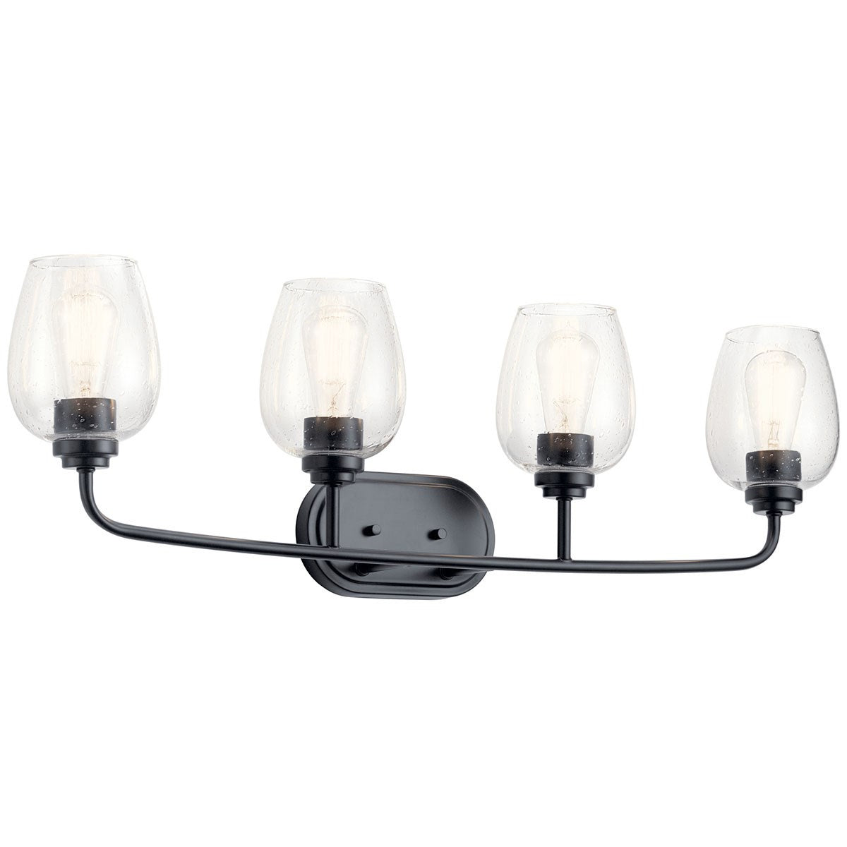 KICHLER 45130BKCS Valserrano 33.50 inch 4 Light Vanity Light with Clear Seeded Glass in Black
