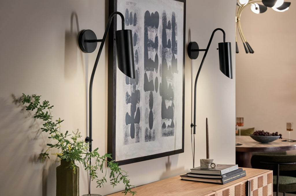KICHLER 52165BK Trentino 1 Light Wall Sconce Black