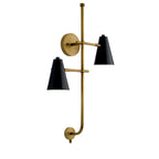 KICHLER 52174BK Sylvia 2 Light Wall Sconce Black And Natural Brass