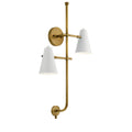 KICHLER 52174WH Sylvia 2 Light Wall Sconce White And Natural Brass