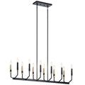 KICHLER 52350BK Armand 42.75 Inch 12 Light Linear Chandelier In Black And Bronze Finish