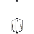 KICHLER 52351BK Armand 27 Inch 4 Light Foyer Pendant In Black And Bronze Finish