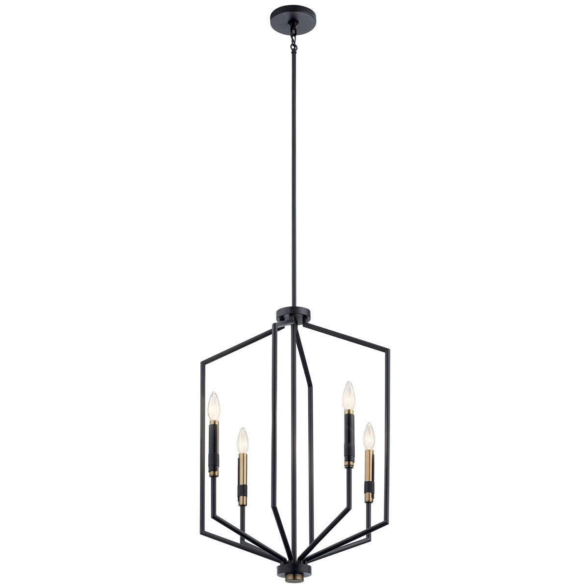 KICHLER 52351BK Armand 27 Inch 4 Light Foyer Pendant In Black And Bronze Finish