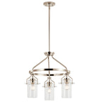 KICHLER 52377PN Everett 22.5 Inch 3 Light Round Chandelier with Clear Glass in Polished Nickel