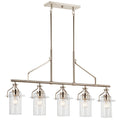 KICHLER 52379PN Everett 42 Inch 5 Light Linear Chandelier with Clear Glass in Polished Nickel