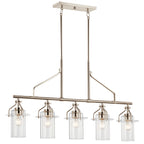 KICHLER 52379PN Everett 42 Inch 5 Light Linear Chandelier with Clear Glass in Polished Nickel
