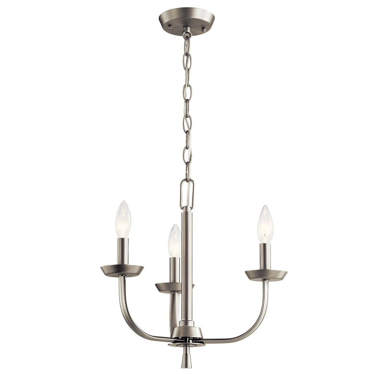 KICHLER 52383NI Kennewick 3 Light Chandelier Brushed Nickel