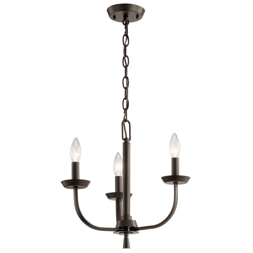 KICHLER 52383OZ Kennewick 3 Light Chandelier Olde Bronze