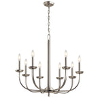KICHLER 52388NI Kennewick 9 Light Chandelier Brushed Nickel