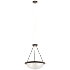 KICHLER 52393OZ Ritson 3 Light Inverted Pendant with Satin Etched Glass Olde Bronze