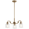 KICHLER 52397WBR Aivian 23" 3 Light Chandelier with Clear Glass Weathered Brass