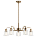 KICHLER 52398WBR Aivian 30" 5 Light Chandelier with Clear Glass Weathered Brass