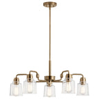 KICHLER 52398WBR Aivian 30" 5 Light Chandelier with Clear Glass Weathered Brass