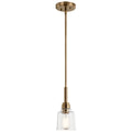 KICHLER 52399WBR Aivian 5" 1 Light Mini Pendant with Clear Glass Weathered Brass