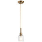 KICHLER 52399WBR Aivian 5" 1 Light Mini Pendant with Clear Glass Weathered Brass