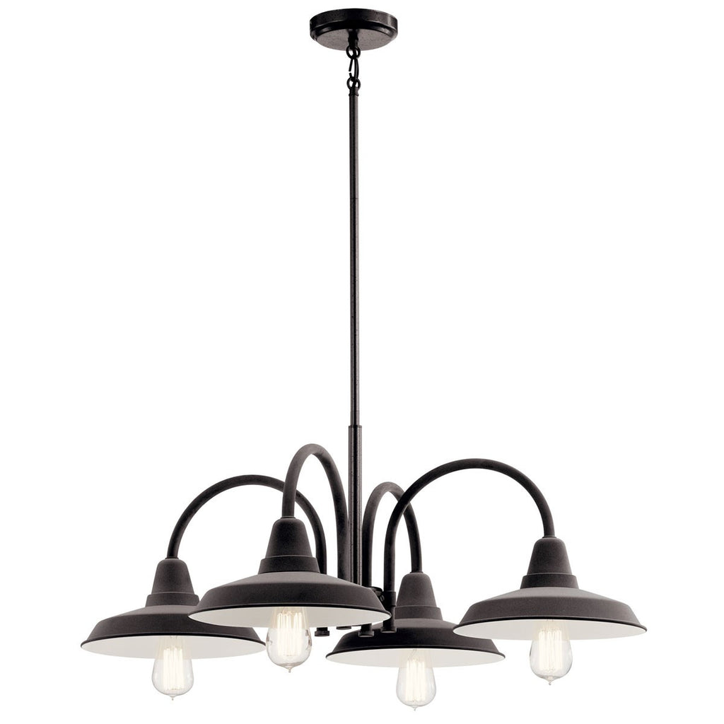 KICHLER 52407WZC Marrus 4 Light Chandelier Weathered Zinc and Anvil Iron