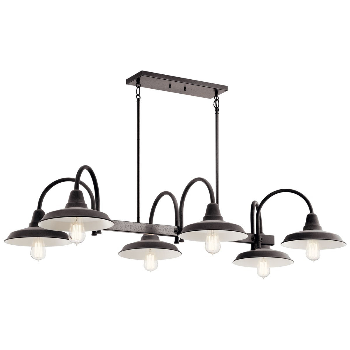 KICHLER 52408WZC Marrus Six Light Linear Chandelier Weathered Zinc