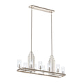 KICHLER 52413PN Kimrose 10 Light Linear Chandelier With Clear Fluted Glass In Polished Nickel And Satin Nickel