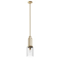 KICHLER 52414BNB Kimrose 1 Light Mini Pendant With Clear Fluted Glass In Brushed Natural Brass