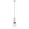 KICHLER 52414PN Kimrose 1 Light Mini Pendant With Clear Fluted Glass In Polished Nickel And Satin Nickel