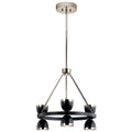 KICHLER 52417BKLED Baland 22" 6 Light Chandelier Black and Polished Nickel