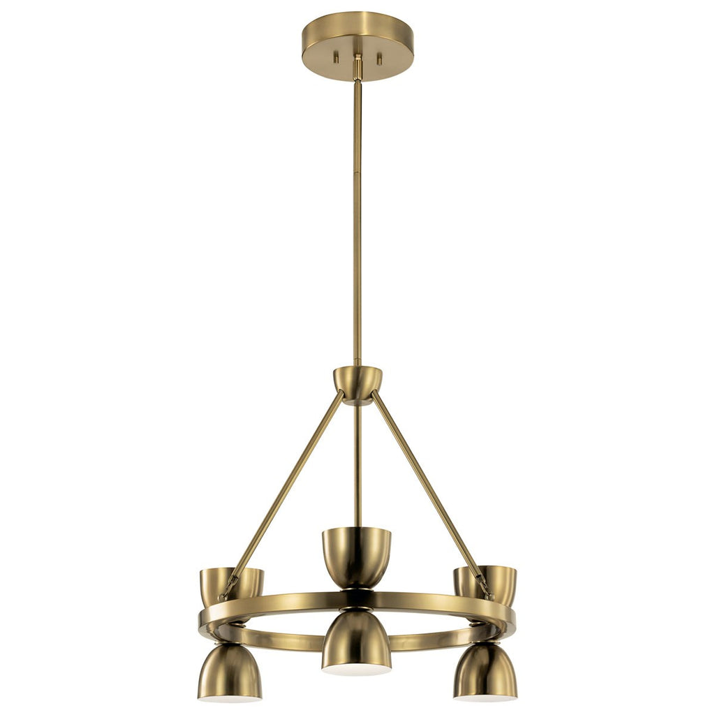 KICHLER 52417BNBLED Baland 22" 6 Light Chandelier Brushed Natural Brass