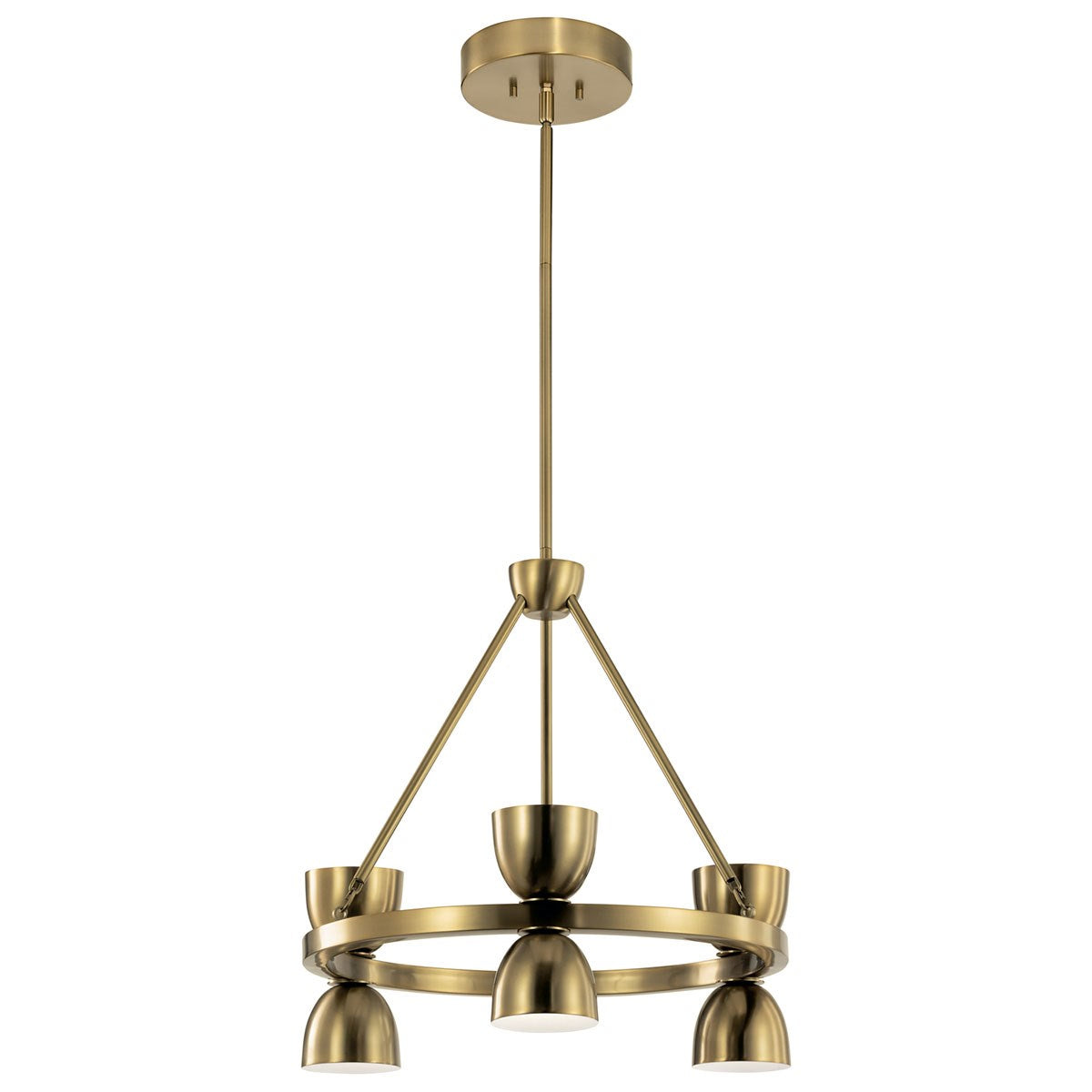 KICHLER 52417BNBLED Baland 22" 6 Light Chandelier Brushed Natural Brass
