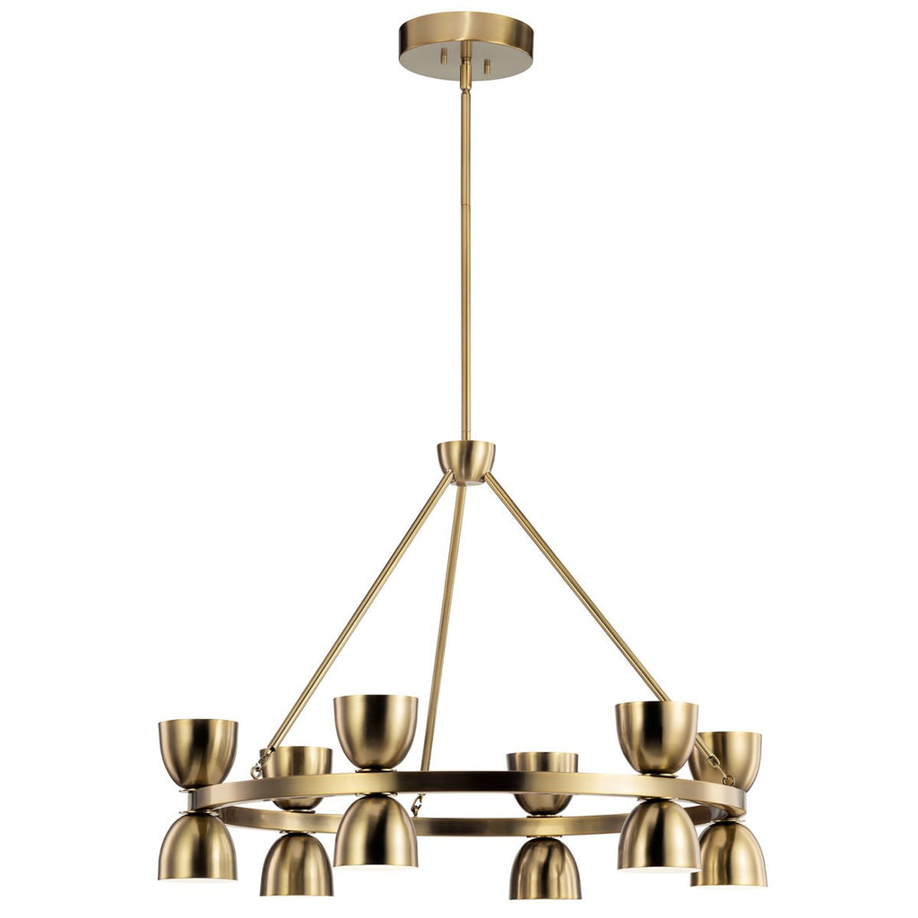 KICHLER 52418BNBLED Baland 31" 12 Light Chandelier Brushed Natural Brass