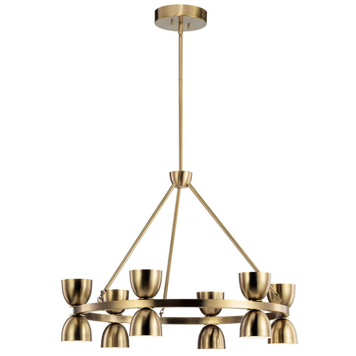 KICHLER 52418BNBLED Baland 31" 12 Light Chandelier Brushed Natural Brass