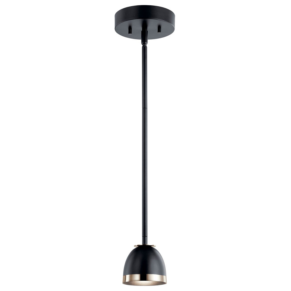 KICHLER 52419BKLED Baland 4" 1 Light Mini Pendant Black and Polished Nickel
