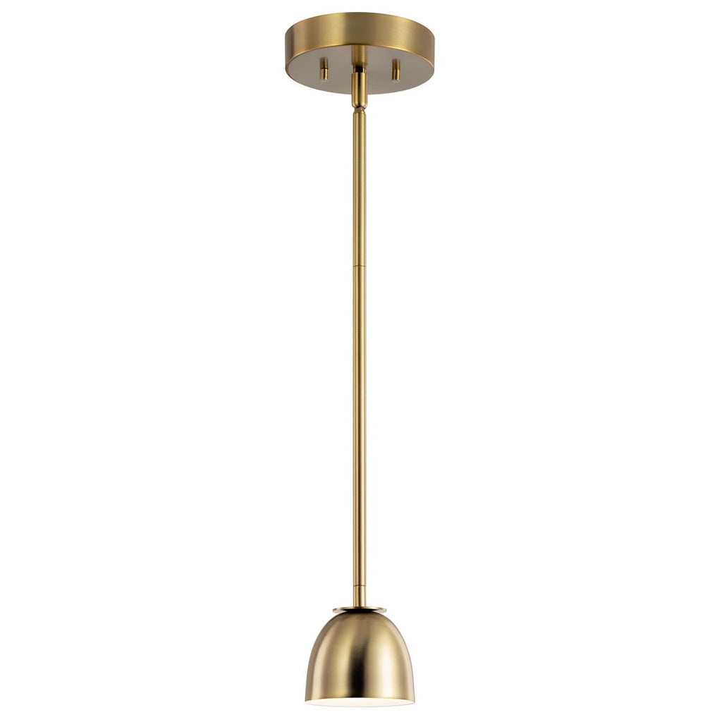 KICHLER 52419BNBLED Baland 4" 1 Light Mini Pendant Brushed Natural Brass
