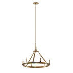 KICHLER 52420BNB Emmala 24 Inch 6 Light Chandelier In Brushed Natural Brass And Black