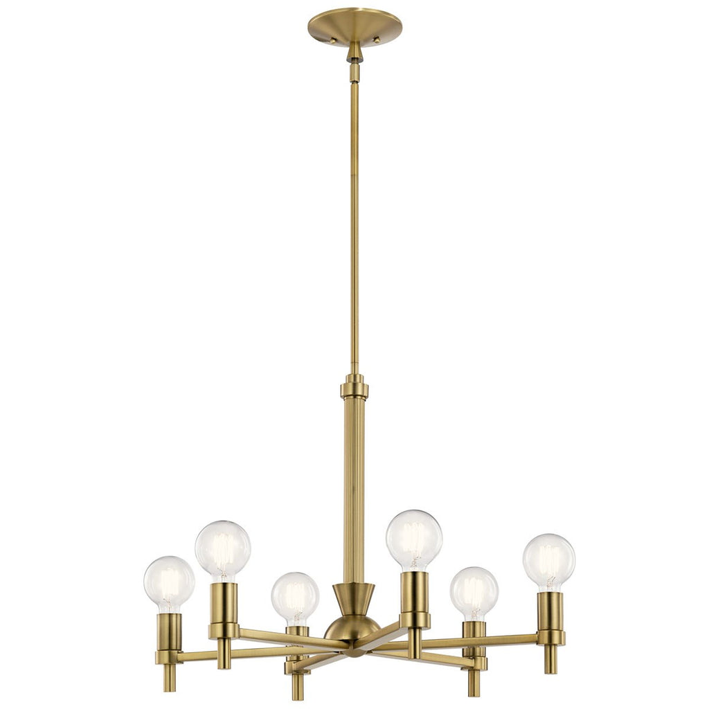 KICHLER 52424BNB Torvee 26" 6 Light Chandelier Brushed Natural Brass