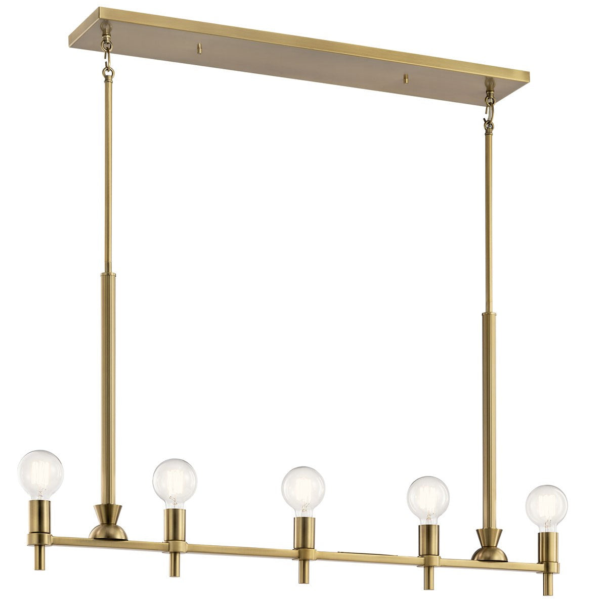 KICHLER 52425BNB Torvee 42" 5 Light Linear Chandelier Brushed Natural Brass