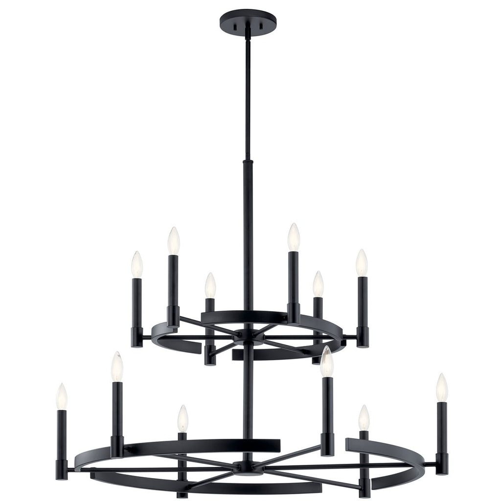 KICHLER 52428BK Tolani 12 Light Chandelier Black