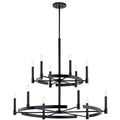 KICHLER 52428BK Tolani 12 Light Chandelier Black