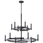 KICHLER 52428BK Tolani 12 Light Chandelier Black