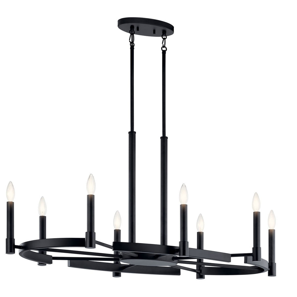 KICHLER 52429BK Tolani 8 Light Oval Chandelier Black