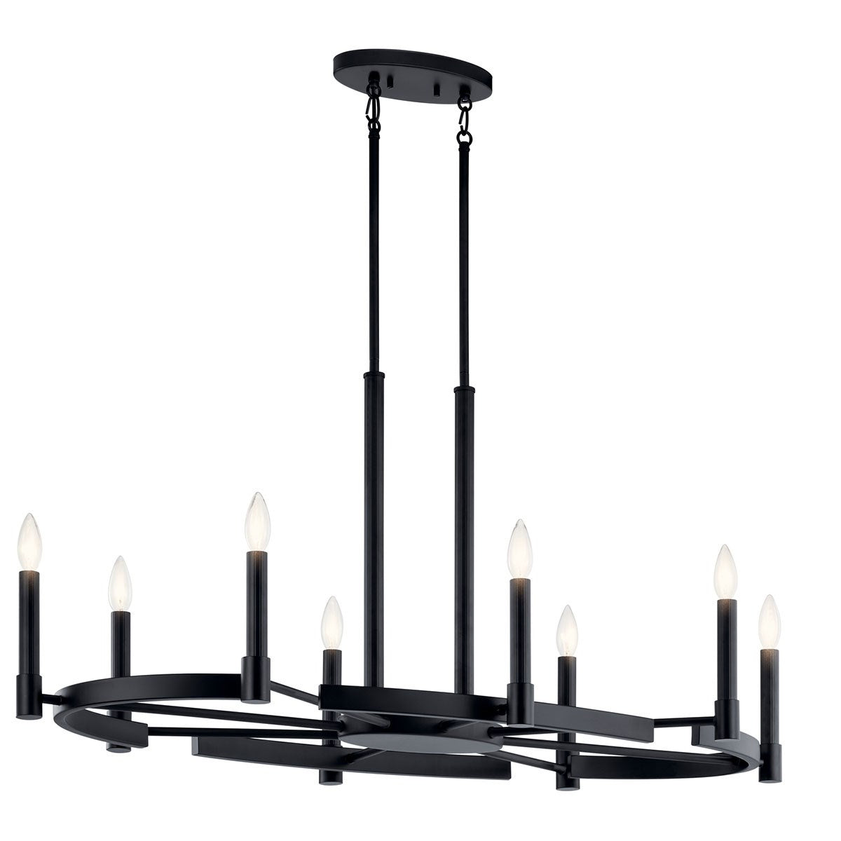 KICHLER 52429BK Tolani 8 Light Oval Chandelier Black